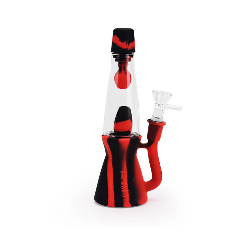 Ritual 7.5” Silicone Lava Lamp Bong - Color:Black & Red