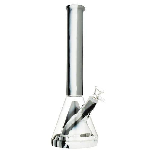 CaliConnected 14” Silicone & Glass Hybrid Beaker Bong - Color:Gray