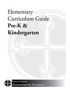 Elementary Curriculum Guide - Pre-K & Kindergarten (Download)
