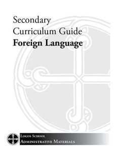 Secondary Curriculum Guide - Foreign Language (Download)