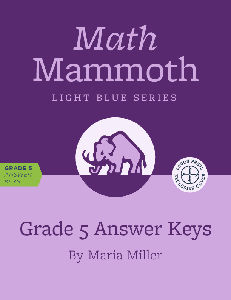 Math Mammoth - Grade 5 - Book:Answer Keys Only