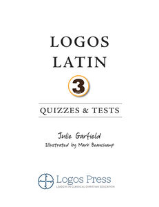 Logos Latin 3 - Product:Tests & Quizzes Only