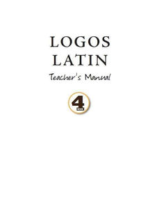 Logos Latin 4 - Product:Teacher's Manual Only