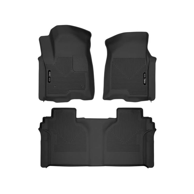 Husky X-Act Floor Liners, Crew Cab 2020-2024 L5P - Floor Liner Option:Front & Rear Liner Set