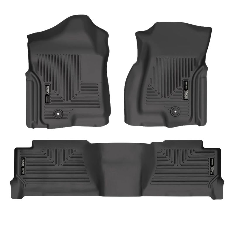 Husky Weatherbeater Floor Liners, Crew Cab 2001-2007 LB7/LLY/LBZ - Floor Liner Options:Front & Rear Floor Liner Set