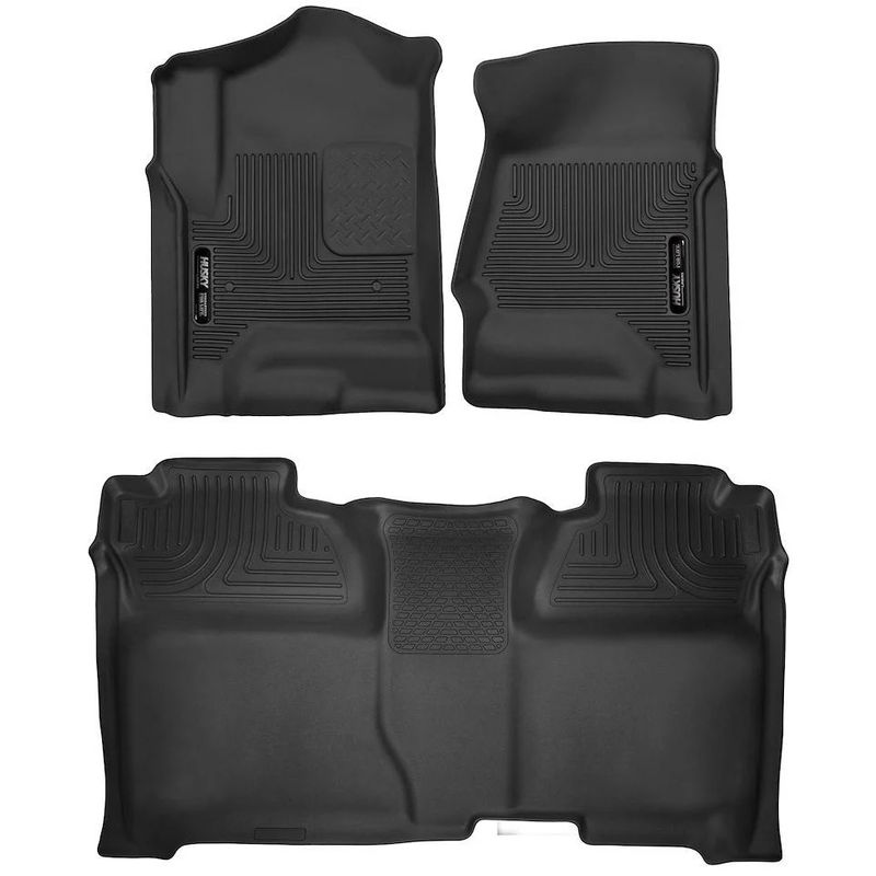 Husky X-Act Floor Liners, Crew Cab 2015-2019 LML/L5P - Floor Liner Option:Full Front & Rear Floor Liner (Full Coverage)