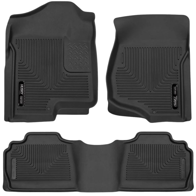Husky X-Act Floor Liners, Crew Cab 2007.5-2014 LMM/LML - Floor Liner Option:Front & Rear Floor Liners