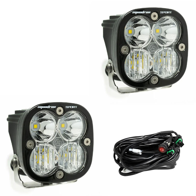 Baja Designs Squadron Sports LED Auxiliary Light Pods - Light Pattern:Driving/Combo - Lens Color:Clear