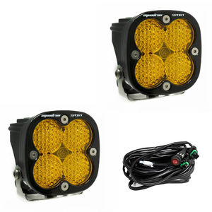 Baja Designs Squadron Sports LED Auxiliary Light Pods - Light Pattern:Work Scene - Lens Color:Baja Amber