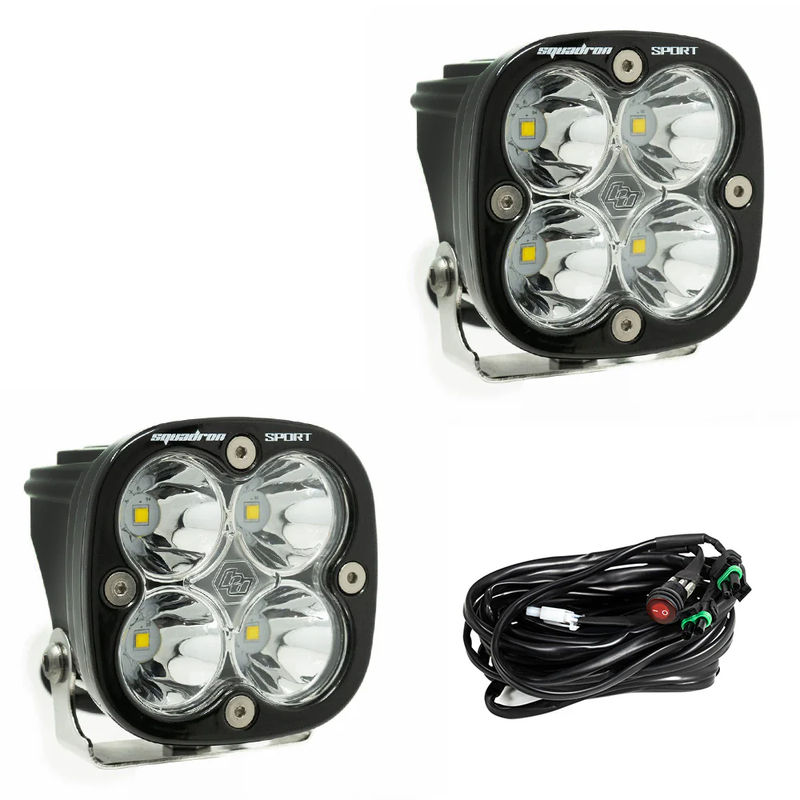 Baja Designs Squadron Sports LED Auxiliary Light Pods - Light Pattern:Spot - Lens Color:Clear