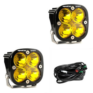 Baja Designs Squadron Sports LED Auxiliary Light Pods - Light Pattern:Spot - Lens Color:Baja Amber