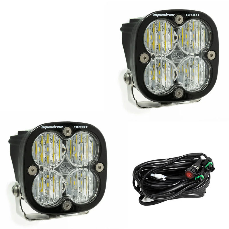Baja Designs Squadron Sports LED Auxiliary Light Pods - Light Pattern:Wide Cornering - Lens Color:Clear