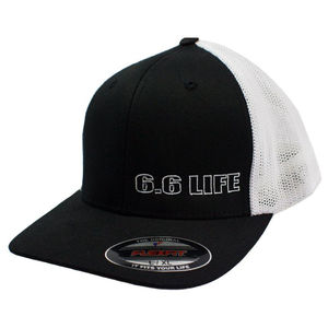 DmaxStore 6.6 Life Trucker Hat (Black/White) - Size:FLEXFIT Small/Medium