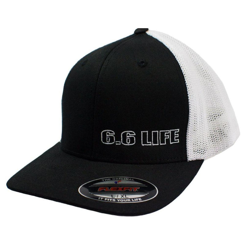 DmaxStore 6.6 Life Trucker Hat (Black/White) - Size:FLEXFIT Small/Medium