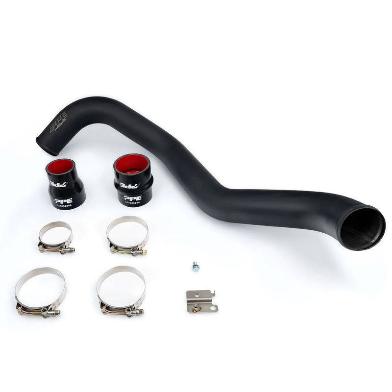 PPE Hot Side Intercooler Charge Pipe - 3.0” Stainless Steel, 2004.5-2010 LLY/LBZ/LMM - Finish:Black