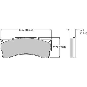 Wilwood TC6R Replacement Brake Pads, 2001-2010 LB7/LLY/LBZ/LMM