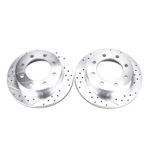 PowerStop D Series Drilled & Slotted Rotors, 2001-2010 LB7/LLY/LBZ/LMM Single Rear Wheel - SRW Rotor Options:Rear Rotors