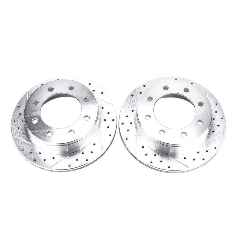 PowerStop D Series Drilled & Slotted Rotors, 2001-2010 LB7/LLY/LBZ/LMM Single Rear Wheel - SRW Rotor Options:Rear Rotors