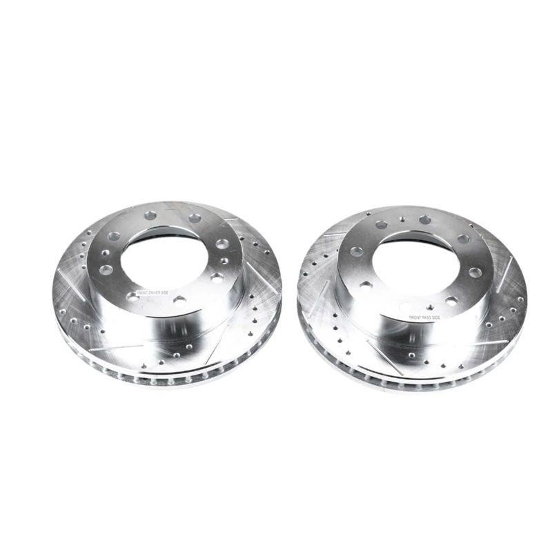 PowerStop D Series Drilled & Slotted Rotors, 2001-2010 LB7/LLY/LBZ/LMM Dual Rear Wheel - Dually Rotor Options:Front Rotors