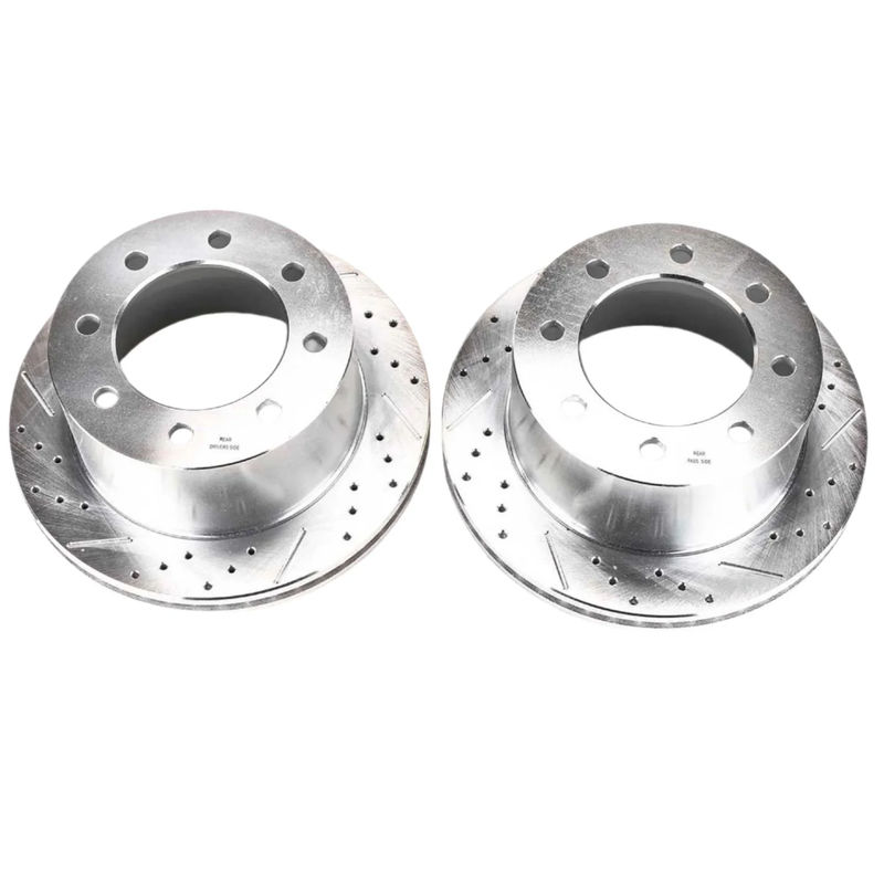 PowerStop D Series Drilled & Slotted Rotors, 2001-2010 LB7/LLY/LBZ/LMM Dual Rear Wheel - Dually Rotor Options:Rear Rotors