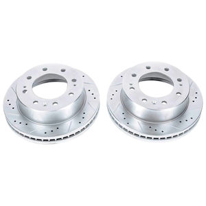 PowerStop D Series Drilled & Slotted Rotors, 2011-2019 LML/L5P Dual Rear Wheel - Dually Rotor Options:Front Rotors