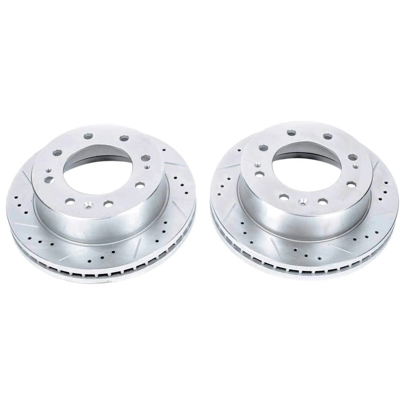 PowerStop D Series Drilled & Slotted Rotors, 2011-2019 LML/L5P Dual Rear Wheel - Dually Rotor Options:Front Rotors