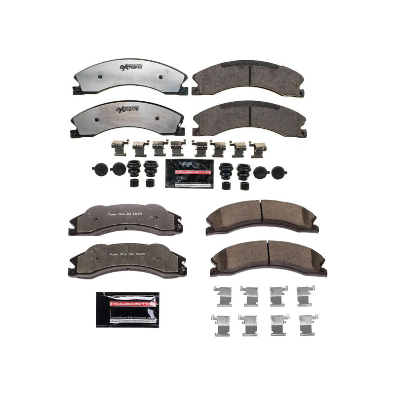 PowerStop Performance Brake Pads, 2012-2014 LML Single Rear Wheel - SRW Brake Pad Options:Front and Rear Pad Set