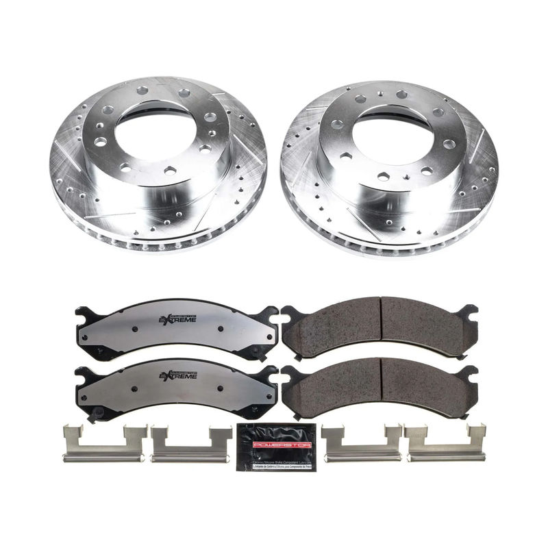 PowerStop Performance Brake & Rotor Kits, 2001-2010 LB7/LLY/LBZ/LMM Single Rear Wheel - Brake Options:Front Kit Only