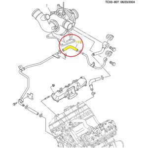 GM Turbo Coolant Return Hose, 2004.5-2005 LLY