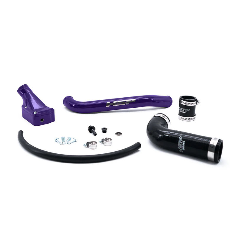 HSP Billet Forward Facing Thermostat Housing Kit 2001-2005 LB7/LLY - Powdercoat Option:Illusion Purple