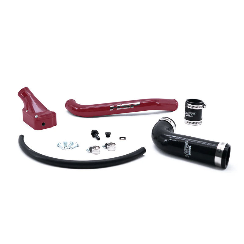 HSP Billet Forward Facing Thermostat Housing Kit 2001-2005 LB7/LLY - Powdercoat Option:Illusion Cherry