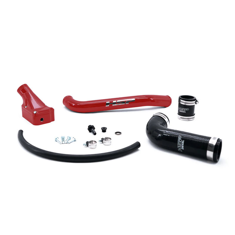 HSP Billet Forward Facing Thermostat Housing Kit, 2006-2010 LBZ/LMM - Powdercoat Option:Flag Red