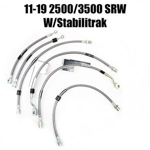 DmaxStore Stainless Steel Brake Lines, 2011-2019 LML/L5P - Brake Line Option:11-19 2500/3500 HD Stabilitrak