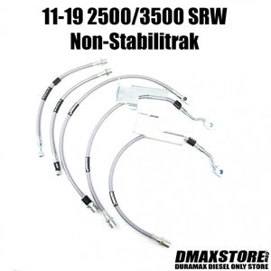 DmaxStore Stainless Steel Brake Lines, 2011-2019 LML/L5P - Brake Line Option:11-19 2500/3500 HD SRW