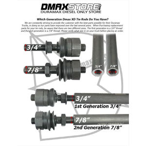 DMAX XD Inner Tie Rod, 2001-2010 LB7/LLY/LBZ/LMM