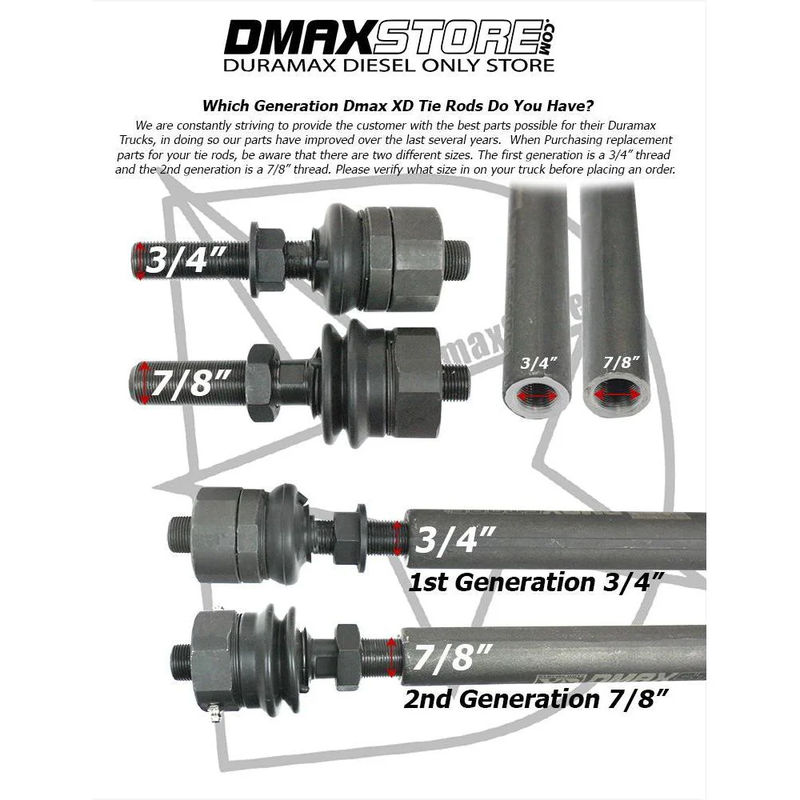 DMAX XD Inner Tie Rod, 2001-2010 LB7/LLY/LBZ/LMM