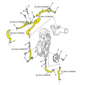 GM PCV Components, 2002-2004 LB7 (CA Emissions) - Hose:#3 Crankcase Vent Tube Hose (Part#97249743)