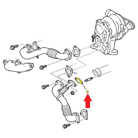 Turbocharger Exhaust Outlet Elbow Gasket, 2001-2005 LB7/LLY