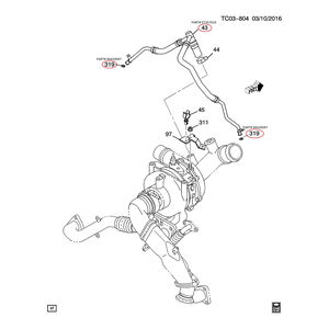 GM PCV Components, 2004.5-2005 LLY - Hose:#319 Crankcase Vent Hose O-Ring - Part# (94420097)