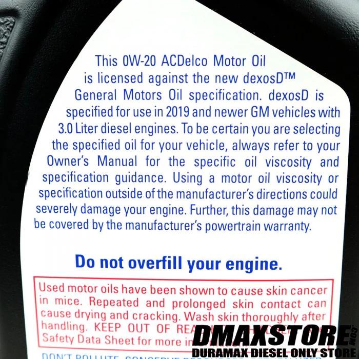 AcDelco DexosD 0W-20 Quart, 2020-2025 LM2/LZ0