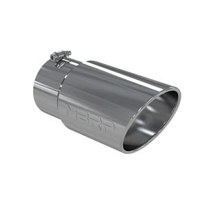MBRP 5"X6"X12" Rolled Edge, Single Wall, Angle Cut, T304 Stainless Tip
