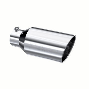 MBRP 5"X8"X18" Rolled Edge, Single Wall, Angle Cut, T304 Stainless Tip