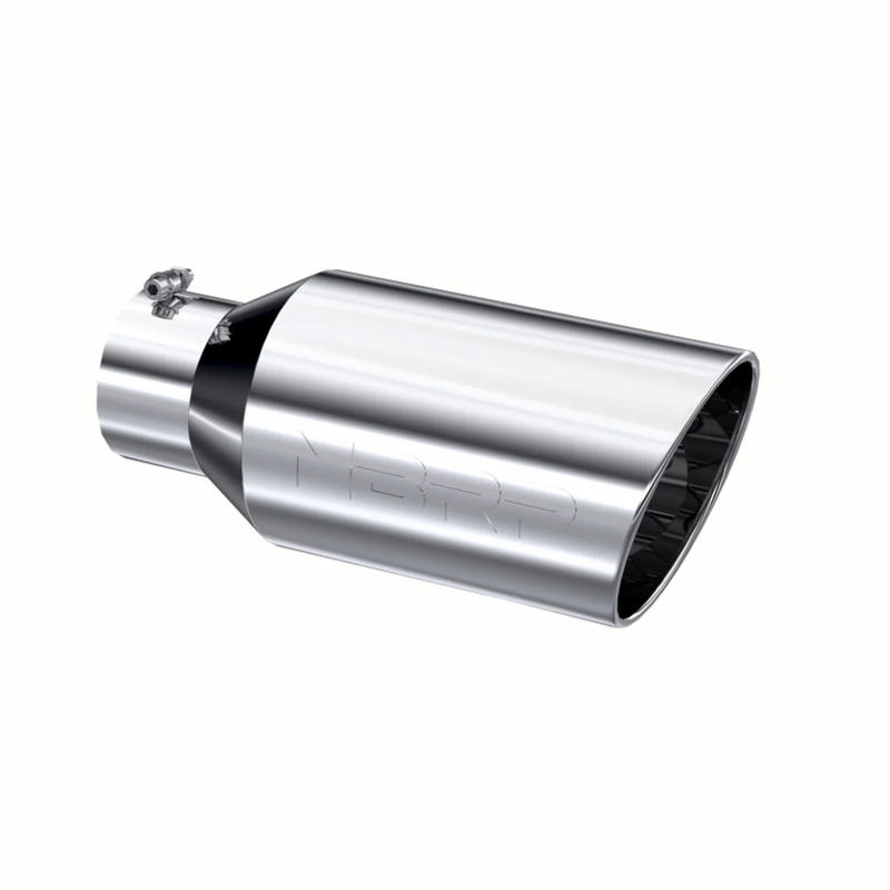 MBRP 5"X8"X18" Rolled Edge, Single Wall, Angle Cut, T304 Stainless Tip