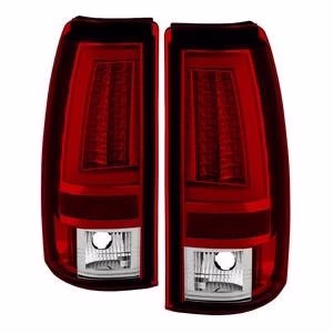 Spyder V2 LED Tail Lights - Red Clear Silverado 2001-2007 LB7/LLY/LBZ