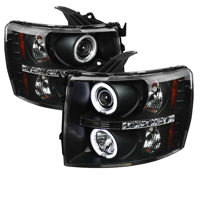 Spyder CCFL LED Projector Headlights Black Silverado 2007.5-2014 LMM/LML