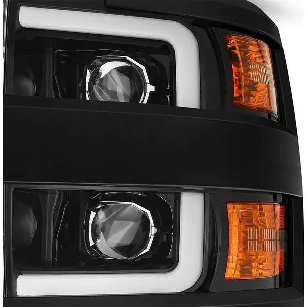 AlphaRex Pro-Series Halogen Projector Headlights - Jet Black, 2015-2019 Silverado LML/L5P