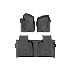 WeatherTech Black Floor Liners 2020-2024 L5P - Front Set:Front Set for Bench Seat Over The Hump Regular Cab - Rear Set:Rear Set For Crew-Cab With No Underseat Storage Box