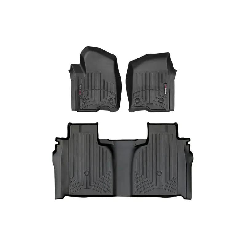 WeatherTech Black Floor Liners 2020-2024 L5P - Front Set:No Thanks - Rear Set:Rear Set For Crew Cab With Underseat Storage Box