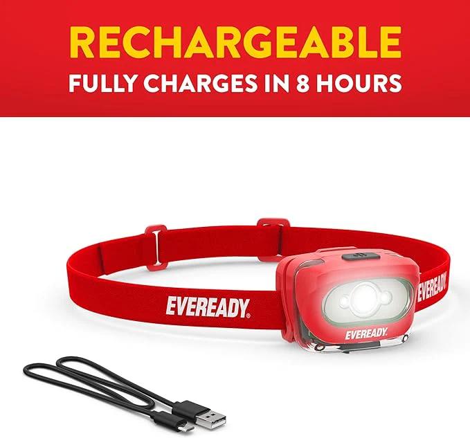 Eveready X200 LED Rechargeable Headlamps Super Bright IPX4 Water Resistant Head Lights