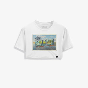 Miami Vintage Postcard Crop Top | Angler Goods - Size:M